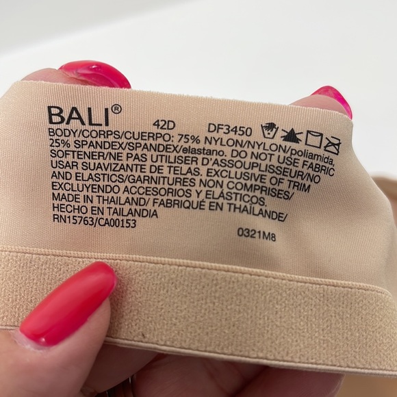 NWT 42D Bali One Smooth U Posture Boost EverSmooth Back tan underwire Bra DF3450 - Picture 10 of 10